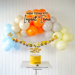 İnşaat Tema Mini Doğum Günü Balon Zincir Seti