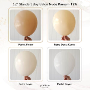 12" Standart Boy Nude Karışım 12'li