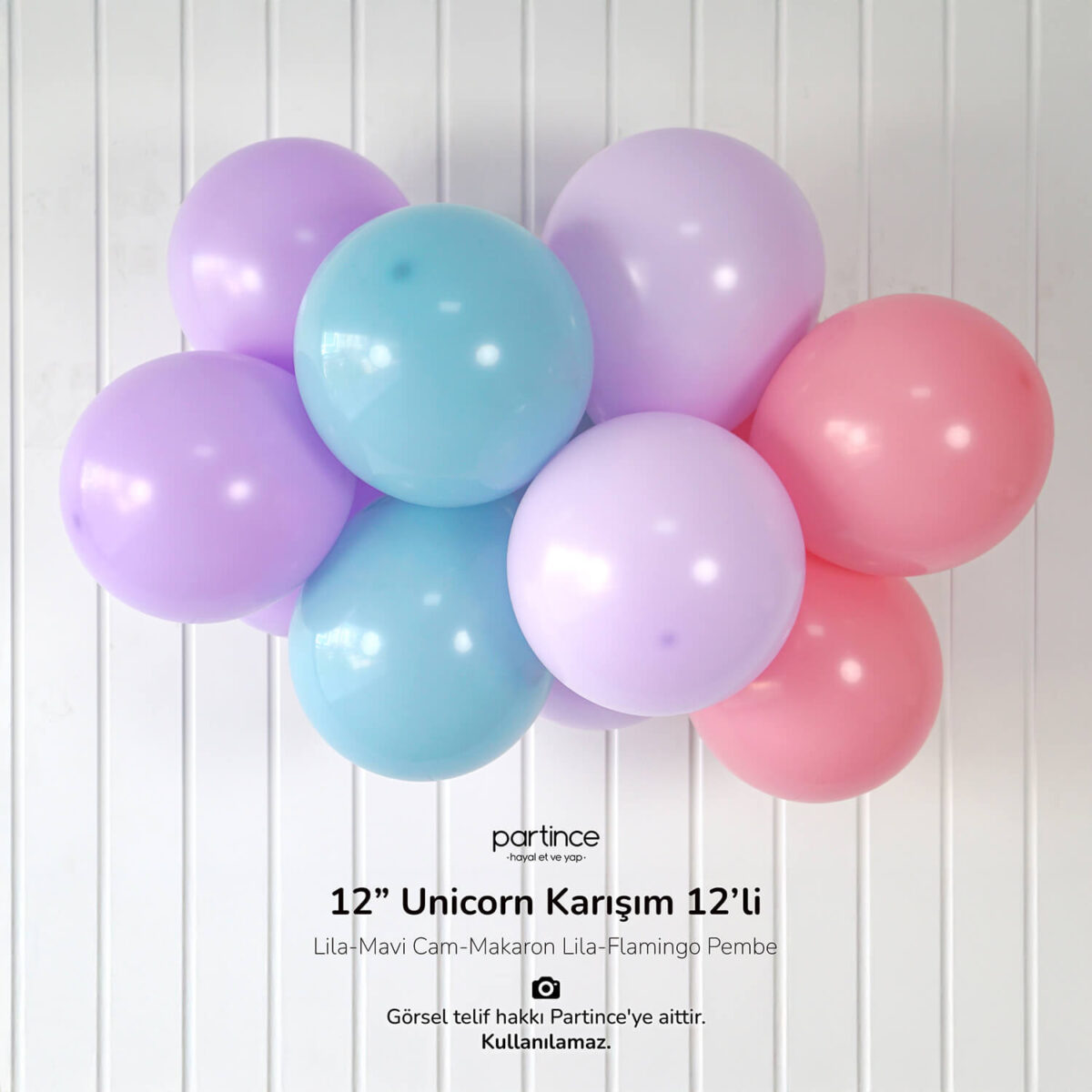 12" Standart Boy Unicorn Karışım 12'li - Görsel 2
