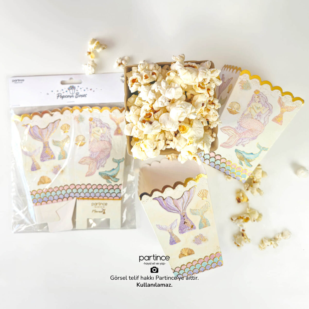 Deniz Kızı Tema Popcorn Mısır Kutusu 8'li - Görsel 7