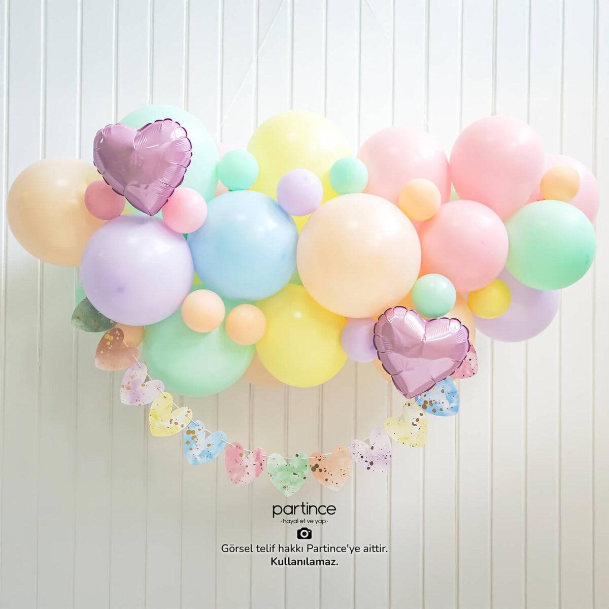 Pastel Pembe Tema Mini Balon Seti - Görsel 4