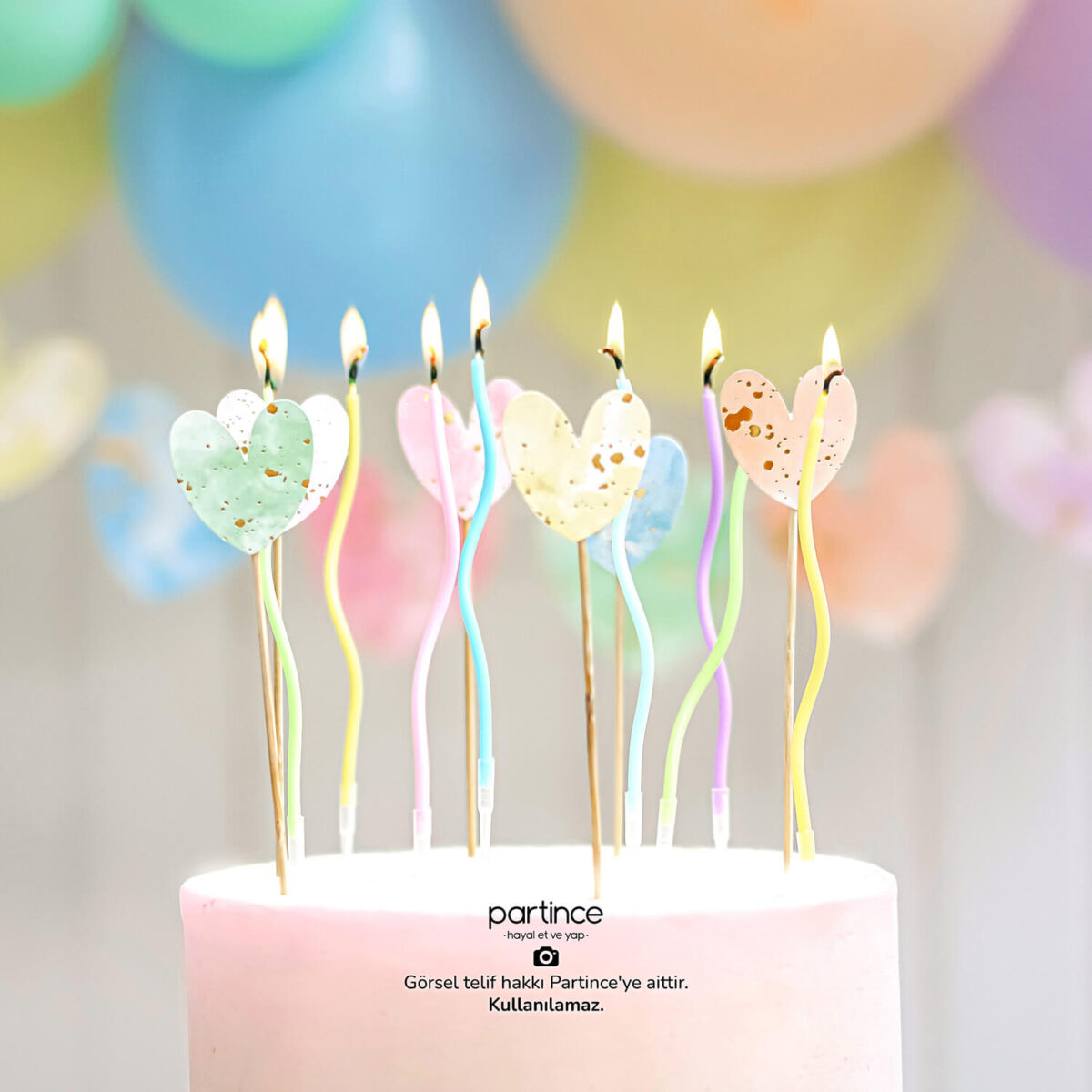 Makaron Kalp Temalı Mini Balon Zincir Kiti - Görsel 3