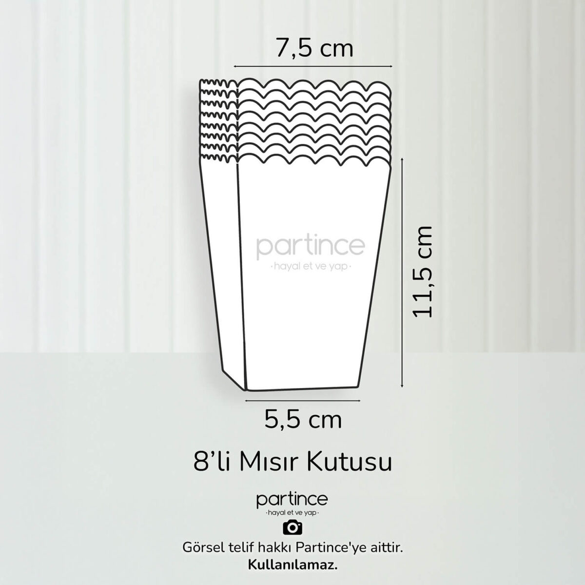 Deniz Kızı Tema Popcorn Mısır Kutusu 8'li - Görsel 3
