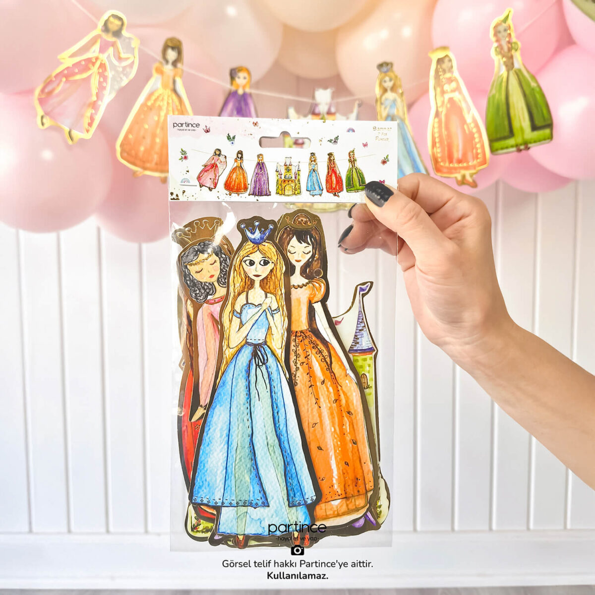 Prenses Tema Banner Asma Süs 7 Parça