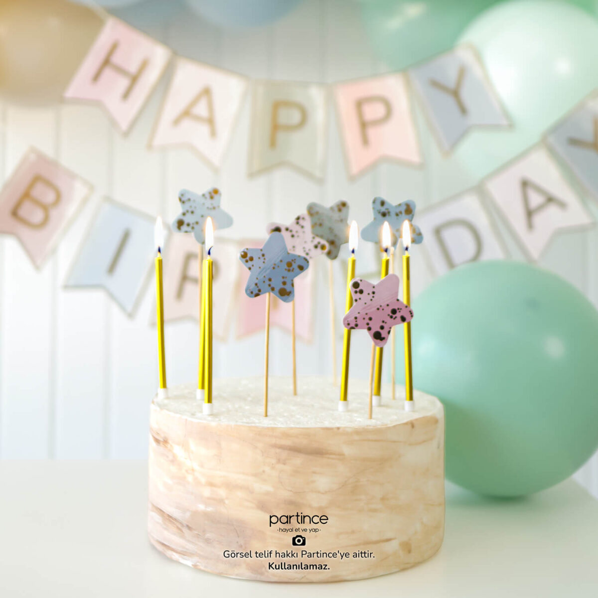 Turkuaz Rakamlı Doğum Günü Balon Parti Seti (Rakam Seçenekli) - Görsel 2