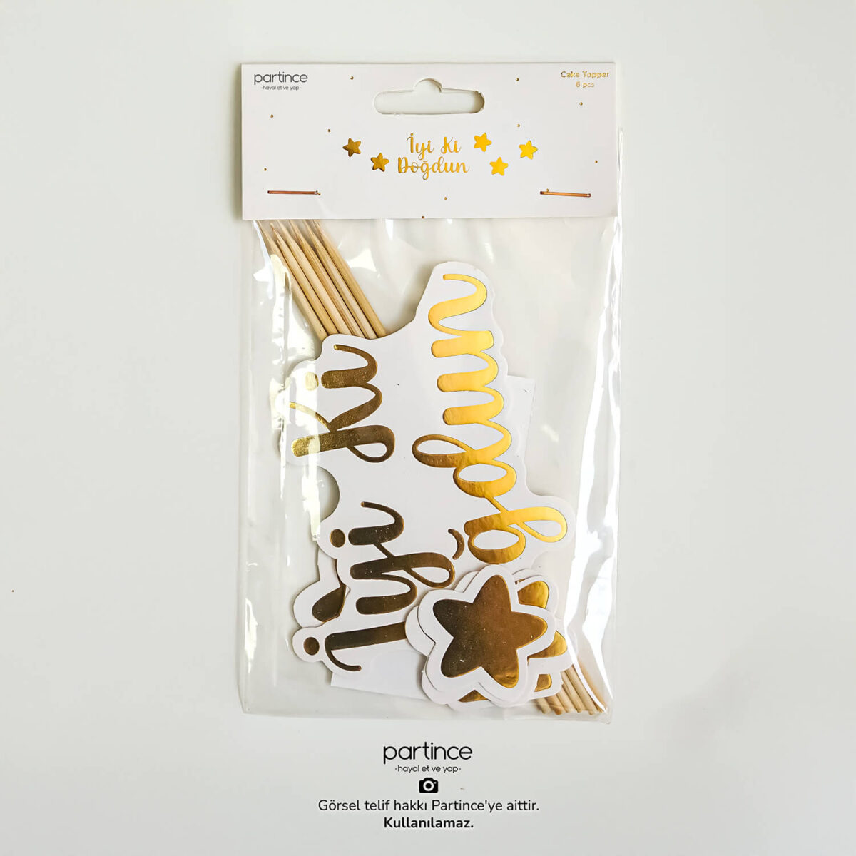 İyi ki Doğdun Cake Topper 6 Parça - Görsel 2