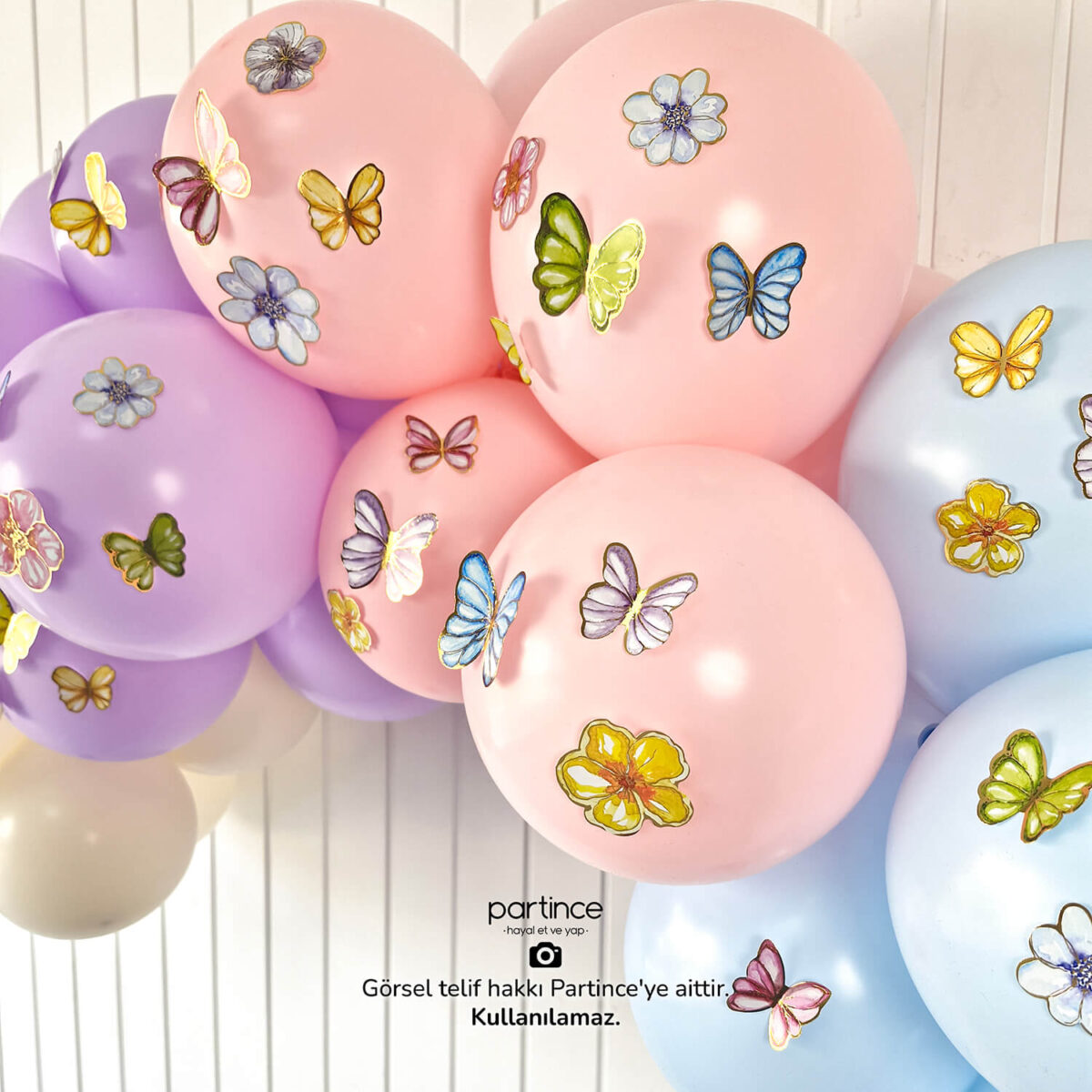 50'li Pastel Kelebek Çiçek Süsleyiciler