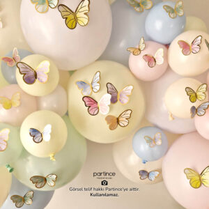 48'li Makaron Renk Kelebek Süsleyiciler