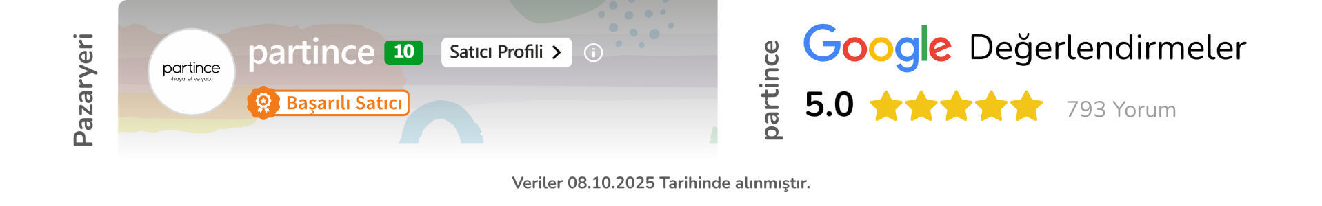 partince pazaryeri 5 yıldız - 10 tam puan doğum günü süsü