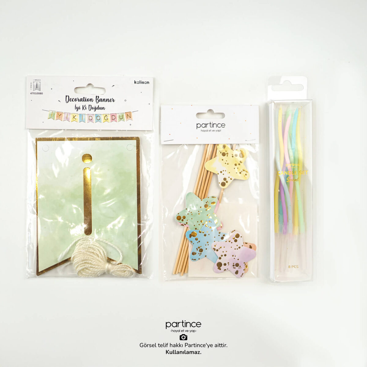 İyi ki Doğdun Banner ve Cake Topper Seti