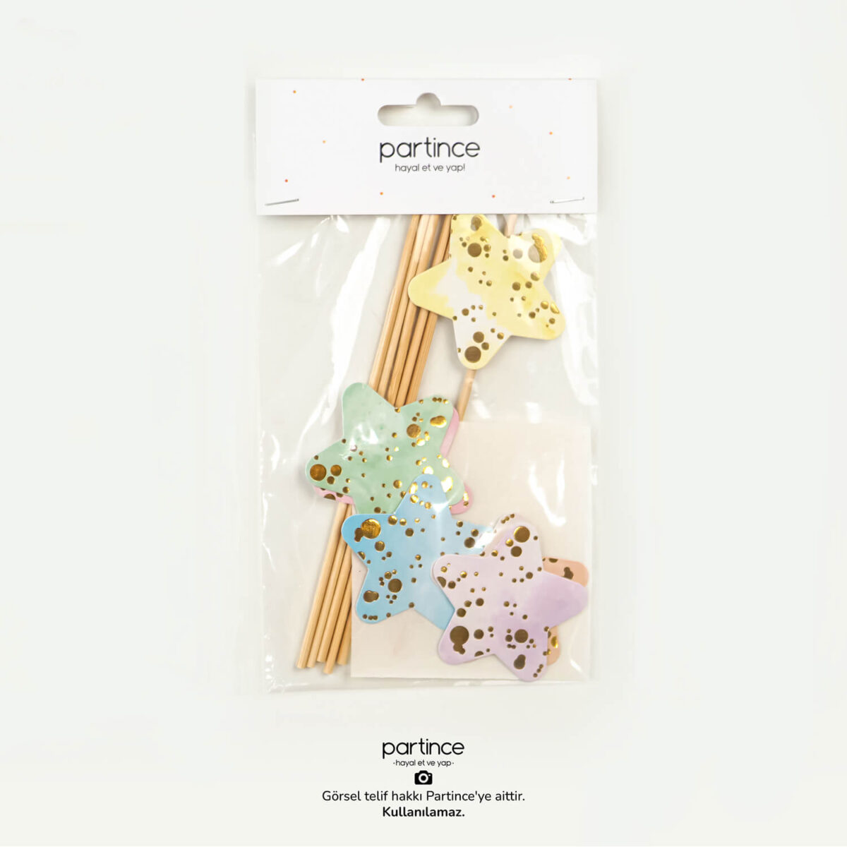 Makaron Splatter Cake Topper 6 Parça