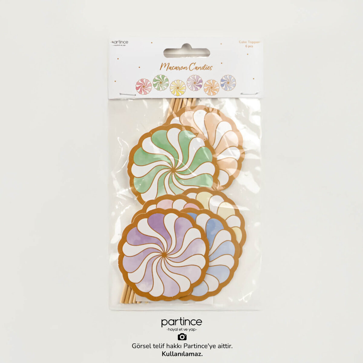 Makaron Şeker Cake Topper 6 Parça