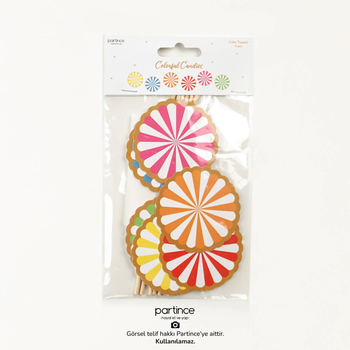 Pastel Şeker Cake Topper 6 Parça