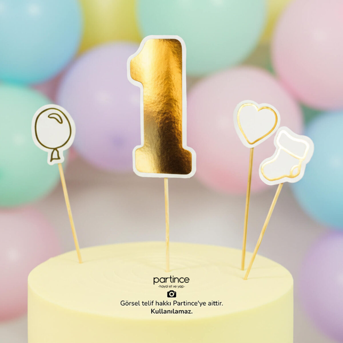 1 Yaş Cake Topper 4 Parça