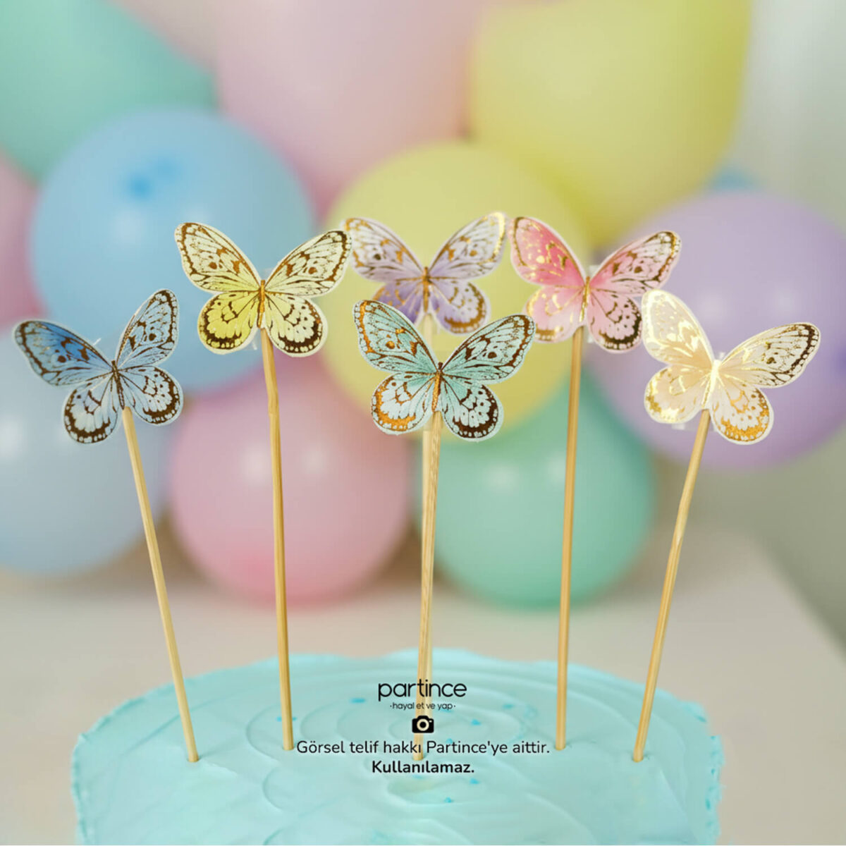 Kelebekler Cake Topper 6 Parça