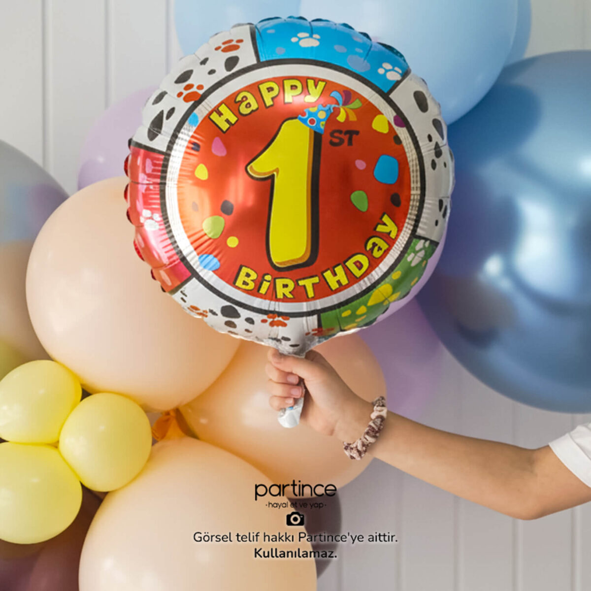 Happy Birthday 1 Yaş Folyo Balon - Görsel 3