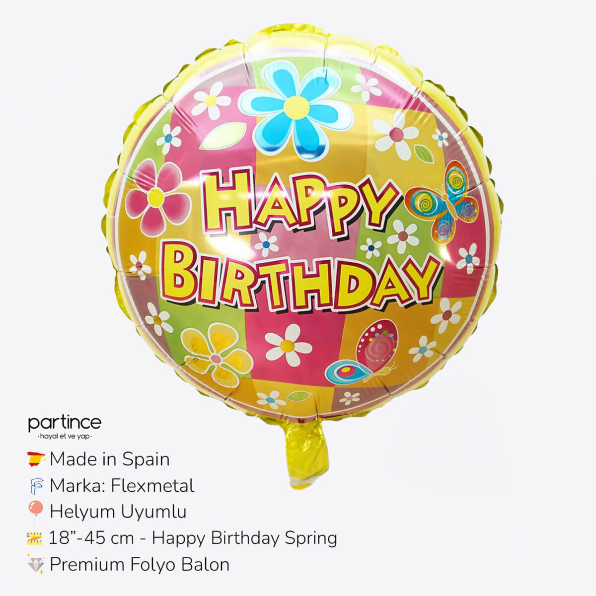 Happy Birthday Bahar Tema Folyo Balon