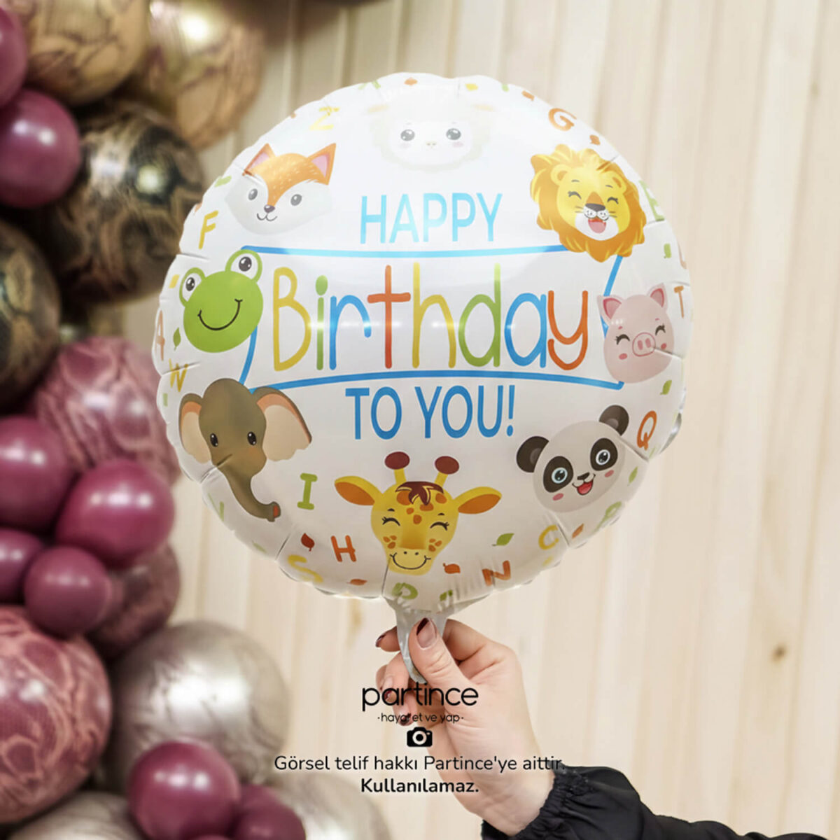 Happy Birthday Folyo Balon Hayvanlar - Görsel 2