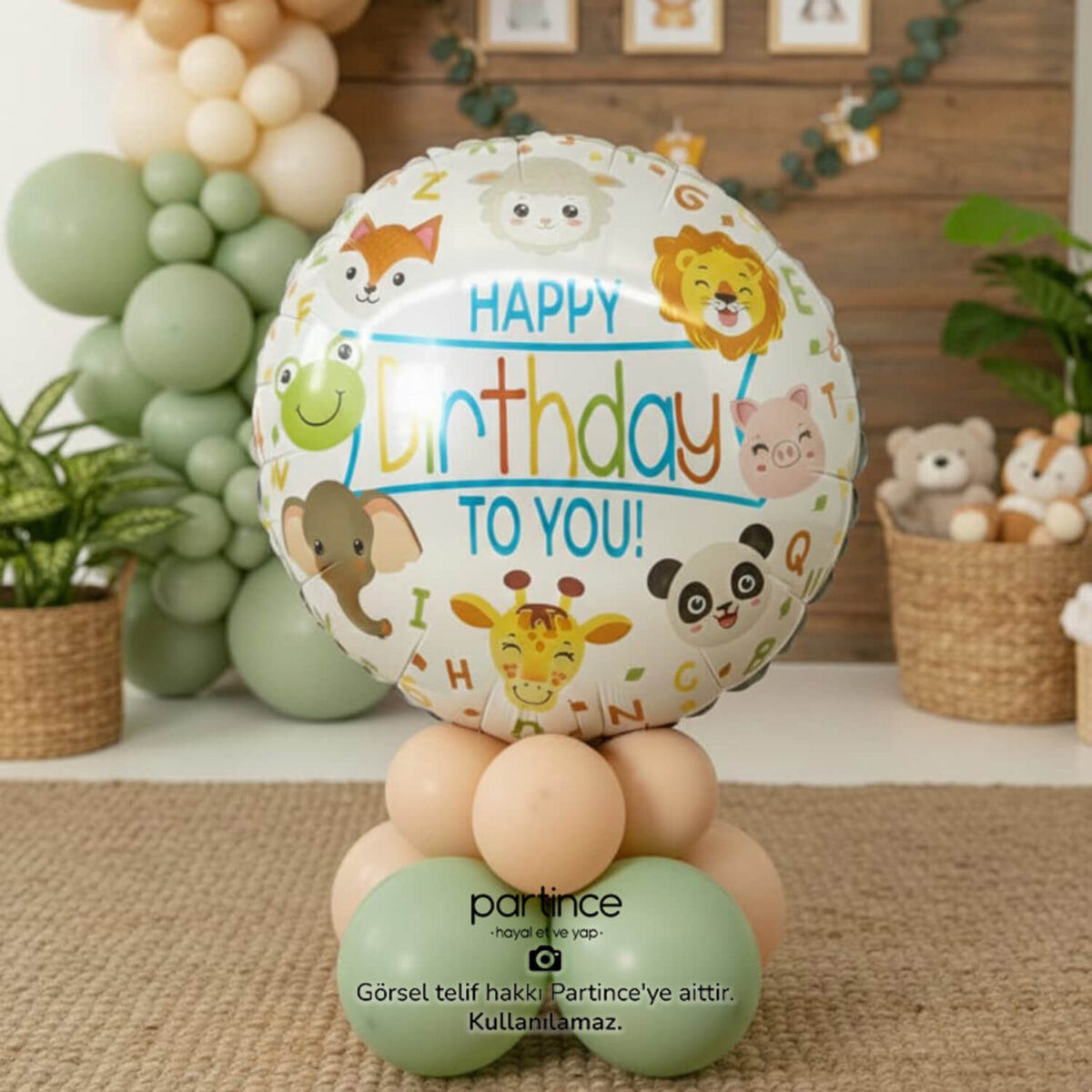 Happy Birthday Folyo Balon Hayvanlar - Görsel 3