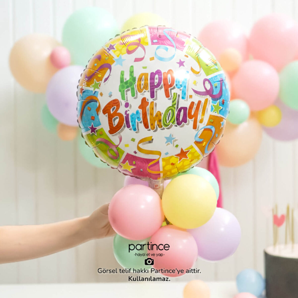 Happy Birthday Konfetili Folyo Balon - Görsel 3