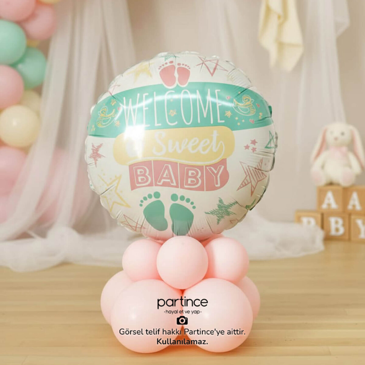 Welcome Sweet Baby Folyo Balon - Görsel 3