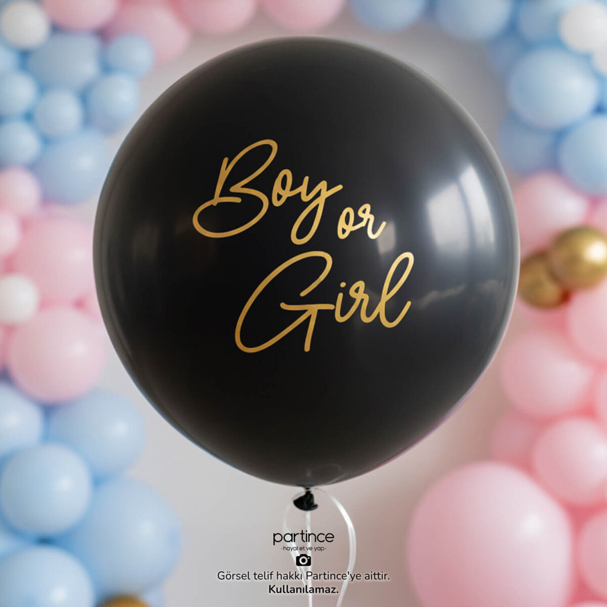 Cinsiyet Belirleme Partisi Balonu 24" Jumbo Cinsiyet Balonu Mavi - Görsel 2