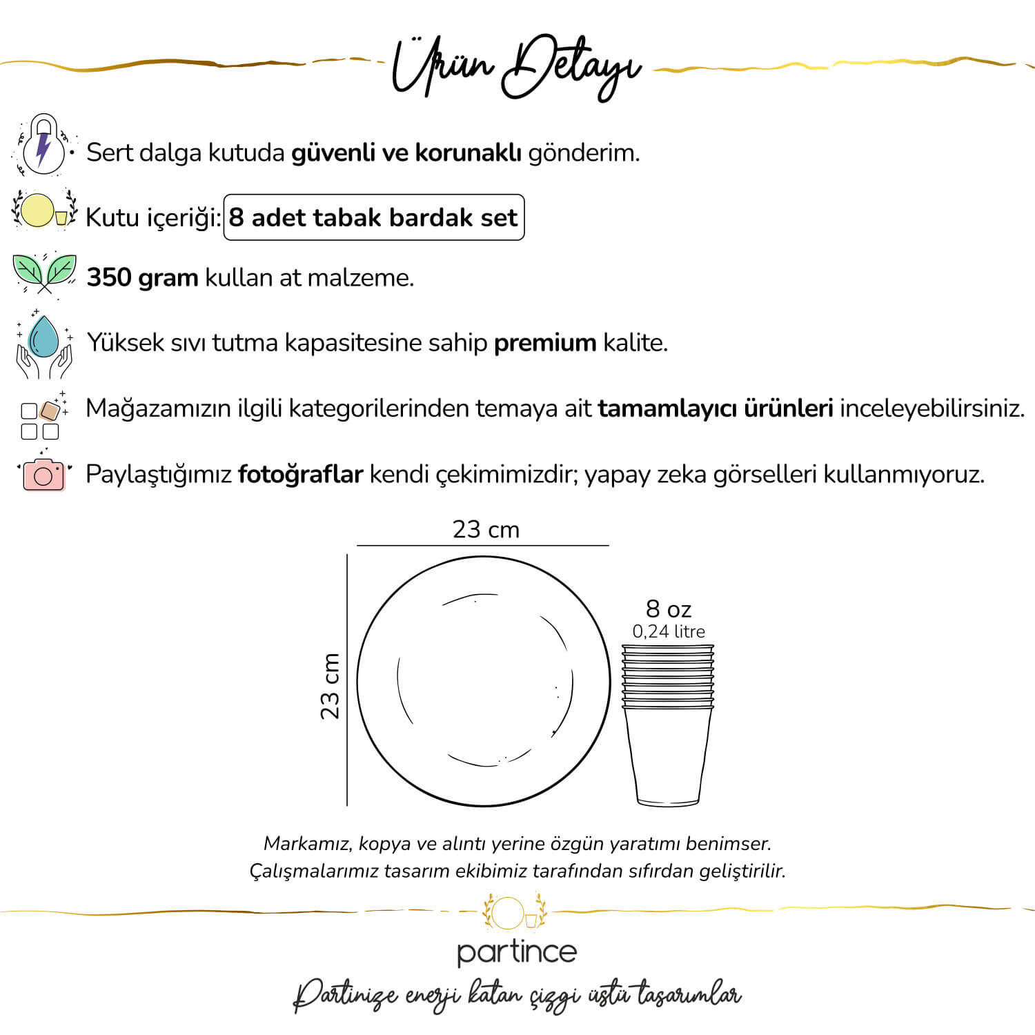 karton-tabak-bardak-seti-kullan-at-partince Klasik Arabalar Tema Tabak Bardak Set 8'li - Görsel 2