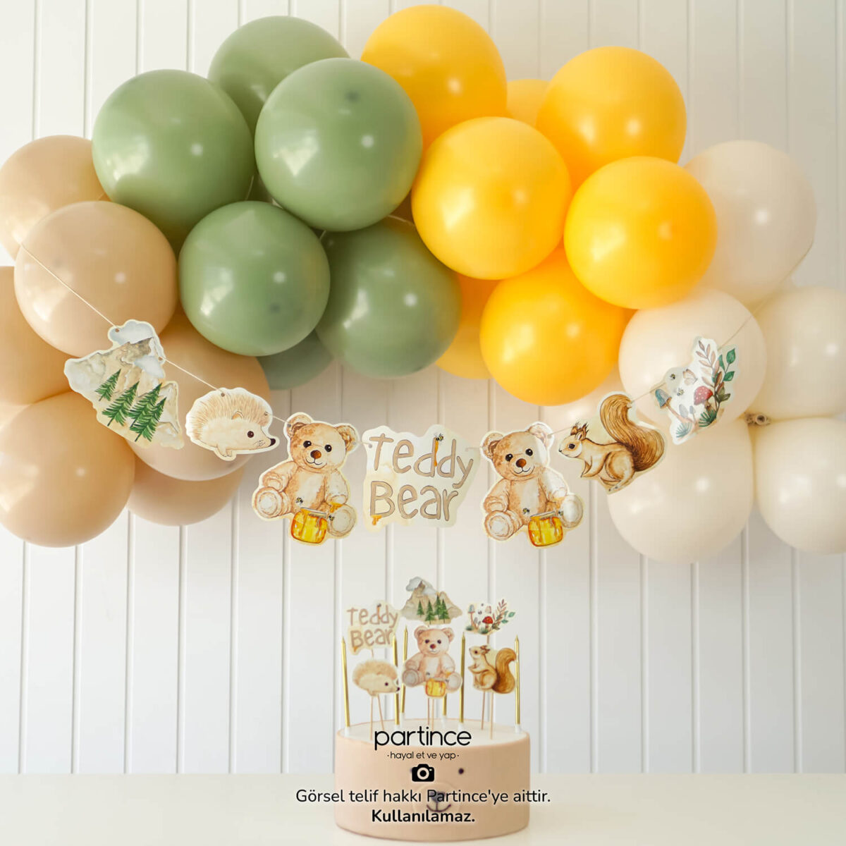 Teddy Bear Tema Mini Doğum Günü Balon Zincir Seti - Görsel 3