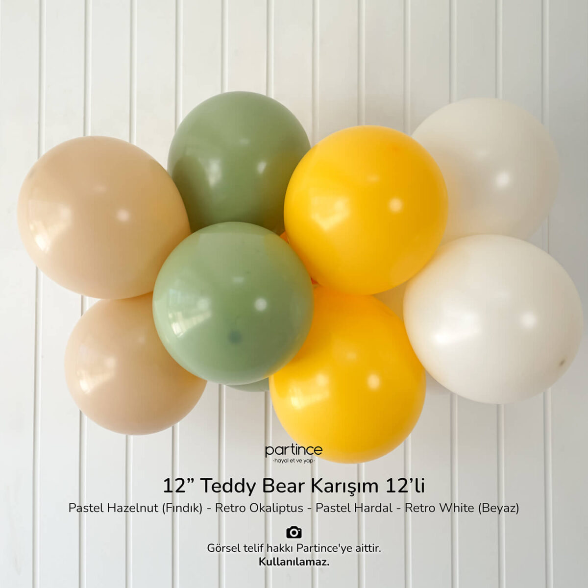 12" Standart Boy Teddy Bear Karışım 12'li - Görsel 3