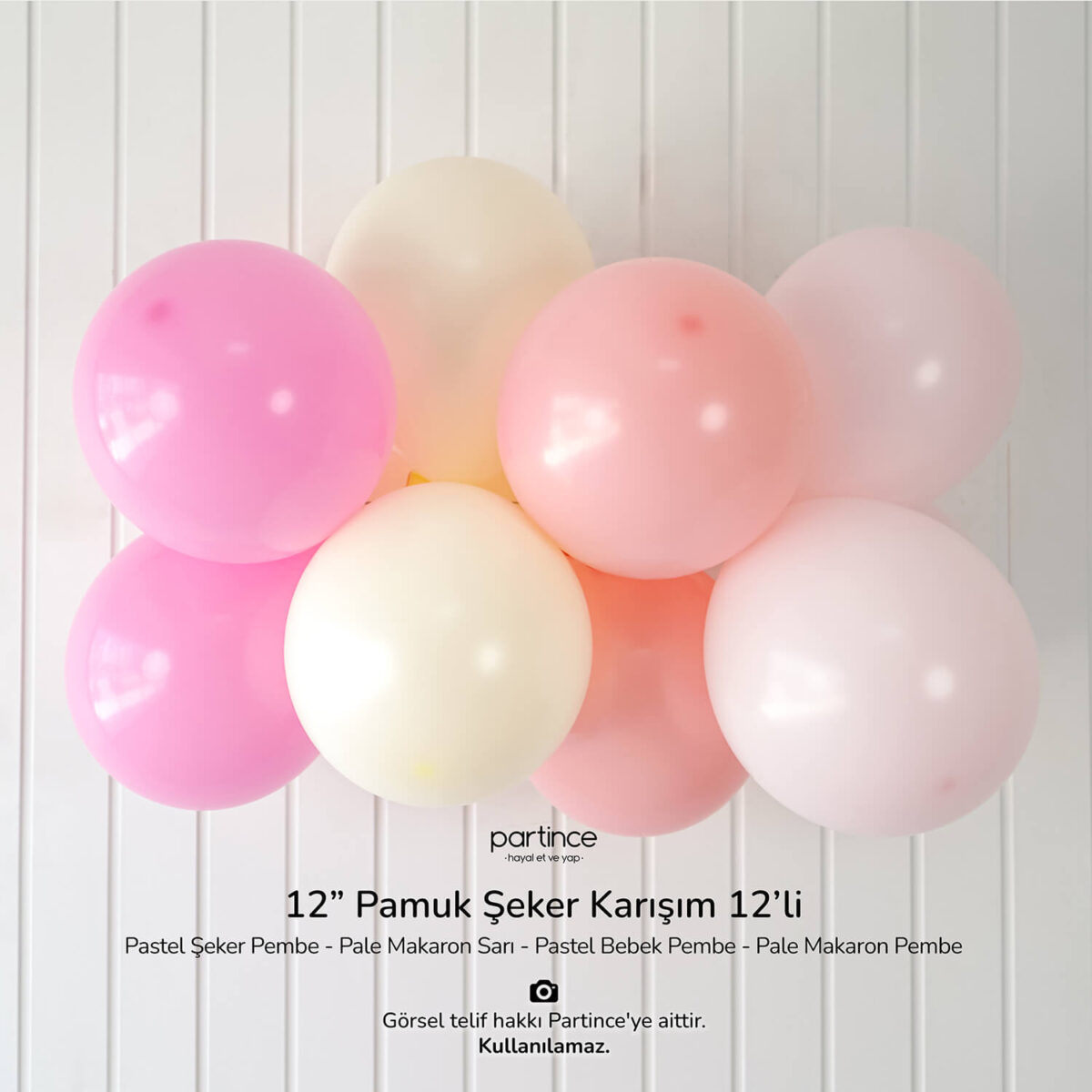 12" Standart Boy Pamuk Şeker Karışım 12'li - Görsel 3