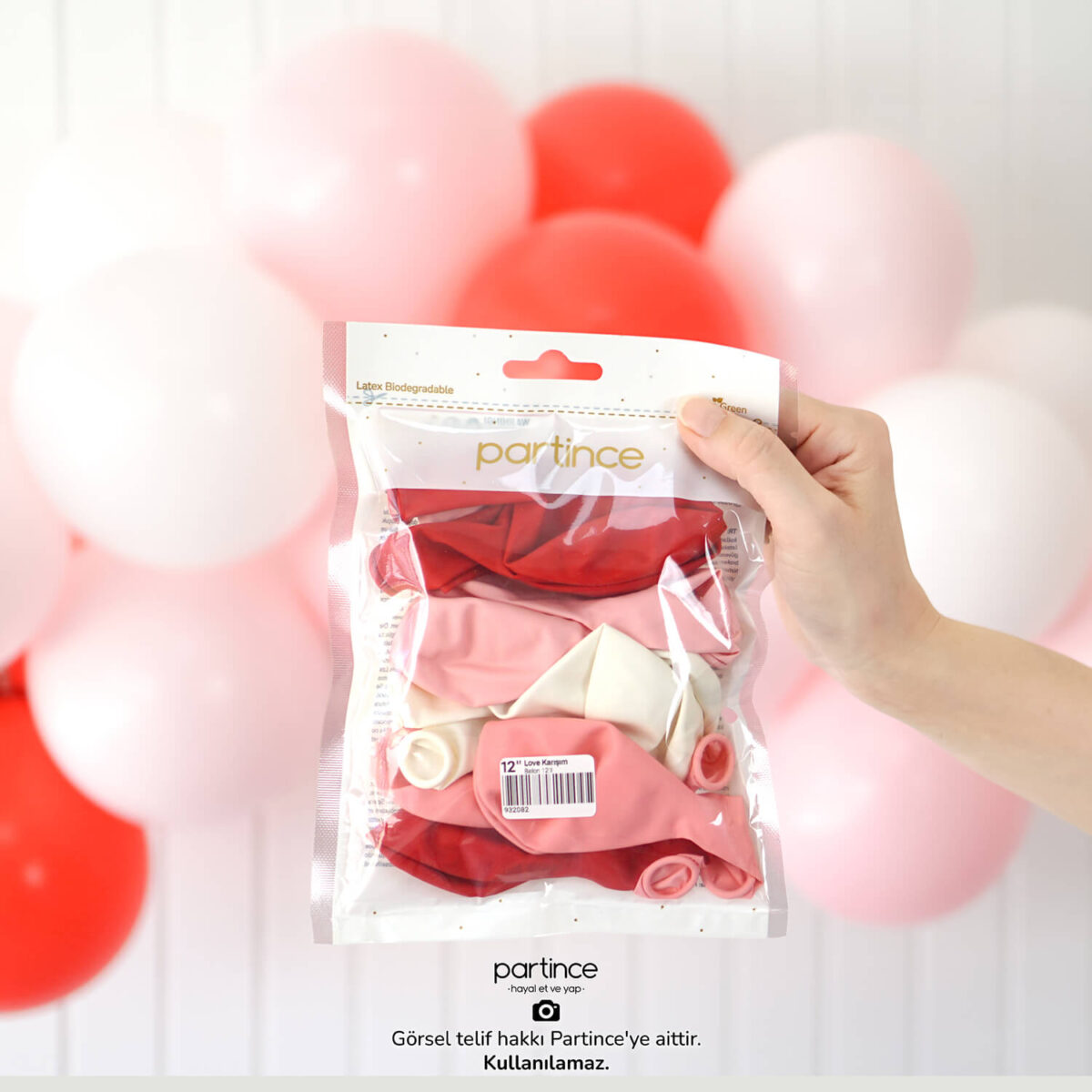 12" Standart Boy Balon Love Karışım 12'li