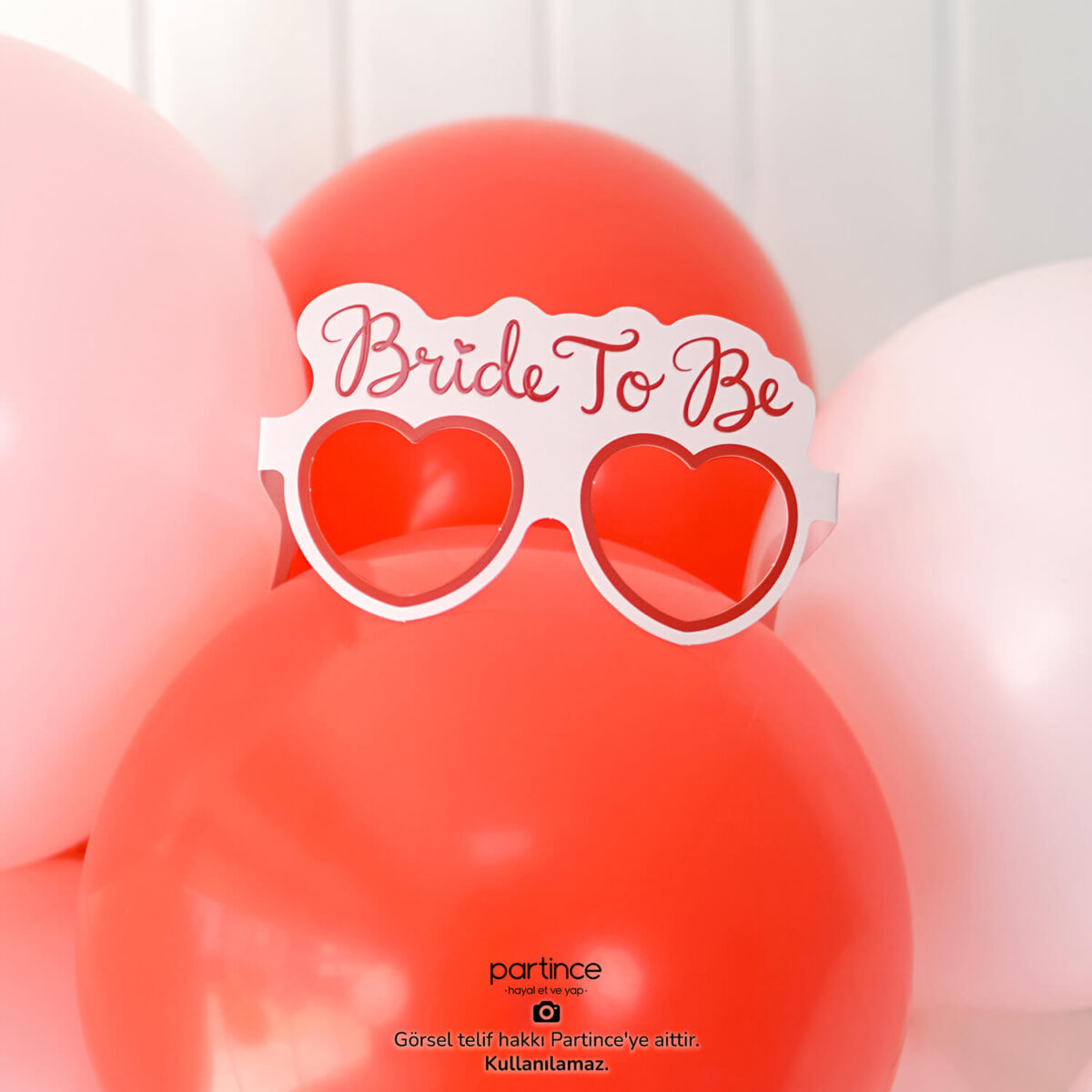 Bride To Be Fotoğraf Çekim Konuşma Balonları Pembe Üzeri Kırmızı 10 Parça - Görsel 2