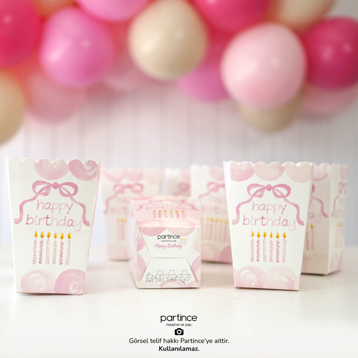 Happy Birthday Fiyonk Mum Popcorn Mısır Kutusu 8'li - Görsel 4