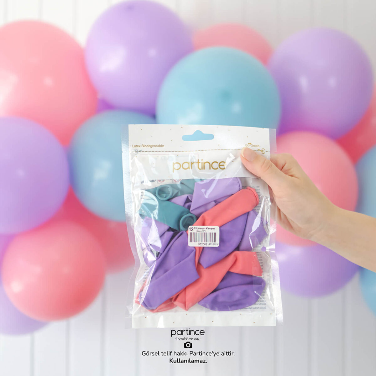12" Standart Boy Balon Unicorn Karışım 12'li
