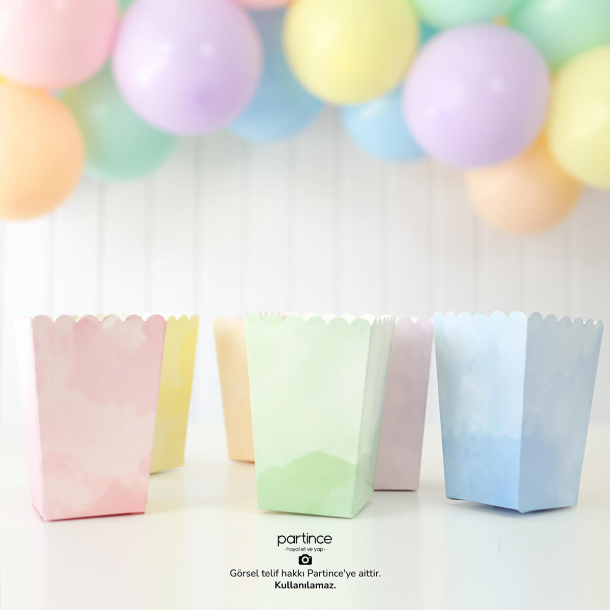 Makaron Pastel Karışık Popcorn Mısır Kutusu 6'lı - Görsel 5