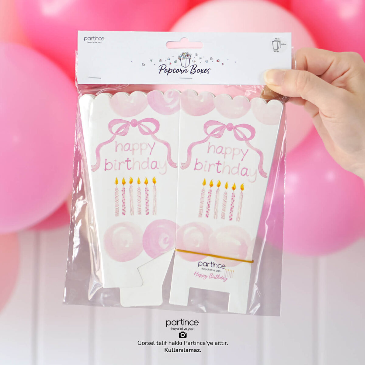 Happy Birthday Fiyonk Mum Popcorn Mısır Kutusu 8'li - Görsel 4