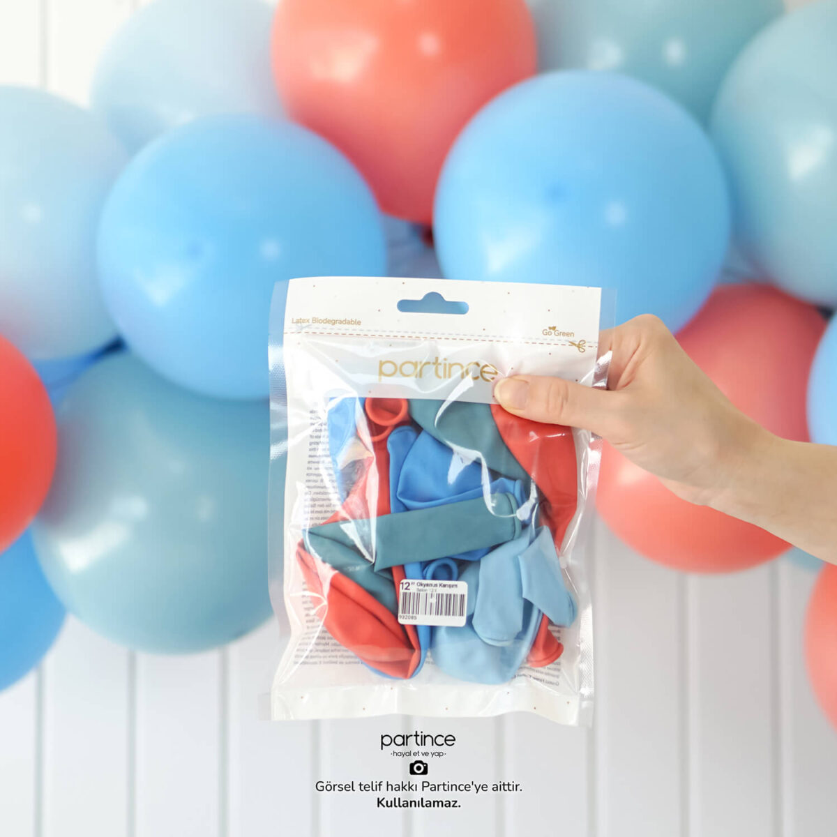 12" Standart Boy Balon Okyanus Karışım 12'li