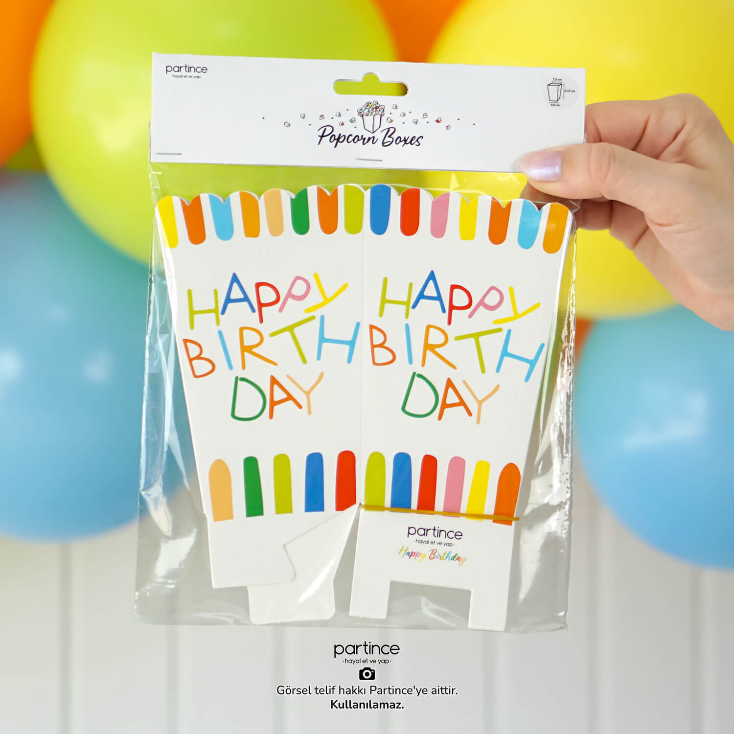 Summer Happy Birthday Popcorn Mısır Kutusu 8'li - Görsel 4
